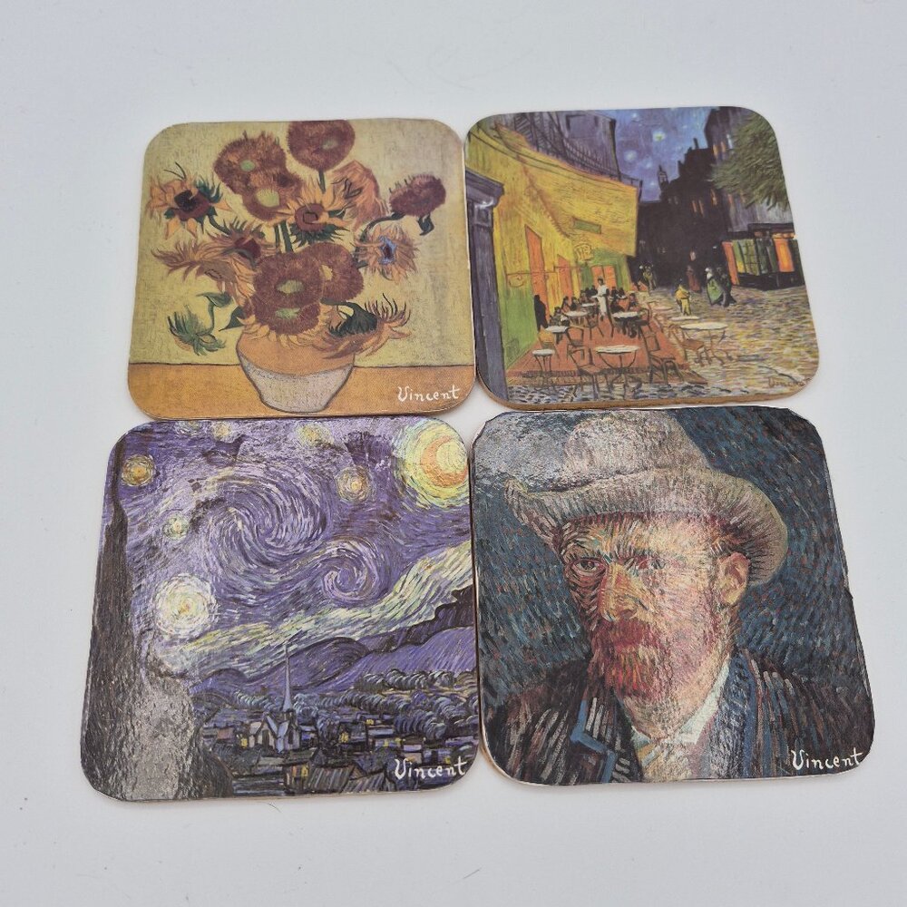 Classic Van Gogh Corked Back Drink Coasters